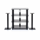 Norstone Epur 4, Hifi-rack med svart stomme och svart glas Norstone Epur 4, Hifi-rack med svart stomme och svart glas