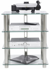 Norstone Epur 4, Hifi-rack med silverstomme och klart glas Norstone Epur 4, Hifi-rack med silverstomme och klart glas