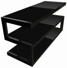 Norstone Esse, TV/mediabänk svart med svarta glashyllor Norstone Esse, TV/mediabänk svart med svarta glashyllor