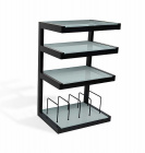 Norstone Esse Hifi Vinyl, mattsvart med vitfrostade hyllor & vinylfack Norstone Esse Hifi Vinyl, mattsvart med vitfrostade hyllor & vinylfack