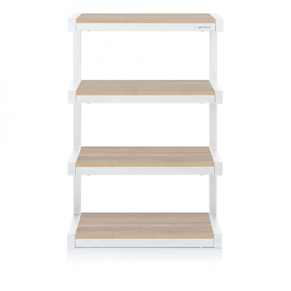 Norstone Esse Hifi, vit stomme med hyllplan i ek
