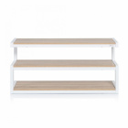 Norstone Esse AV, mediabänk vit stomme med hyllplan i ek Norstone Esse AV, mediabänk vit stomme med hyllplan i ek