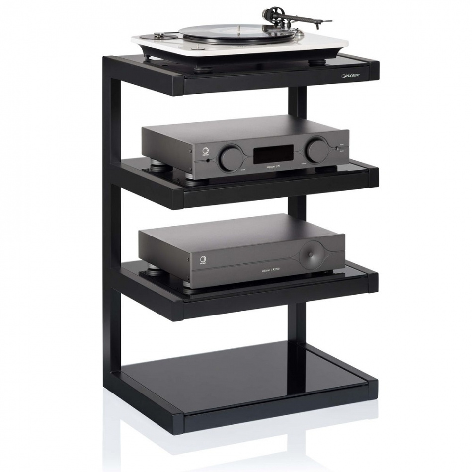 Norstone Esse Hifi, mattsvart med svarta hyllplan