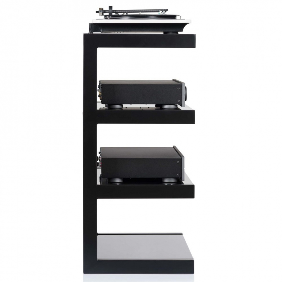 Norstone Esse Hifi, mattsvart med svarta hyllplan