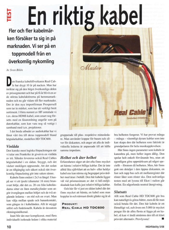 Real Cable HD-TDC terminerad högtalarkabel single-wire, 2x3 meter