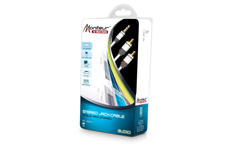 Real Cable Moniteur JRCA-1, 3.5mm-2RCA ljudkabel, 1.5 meter