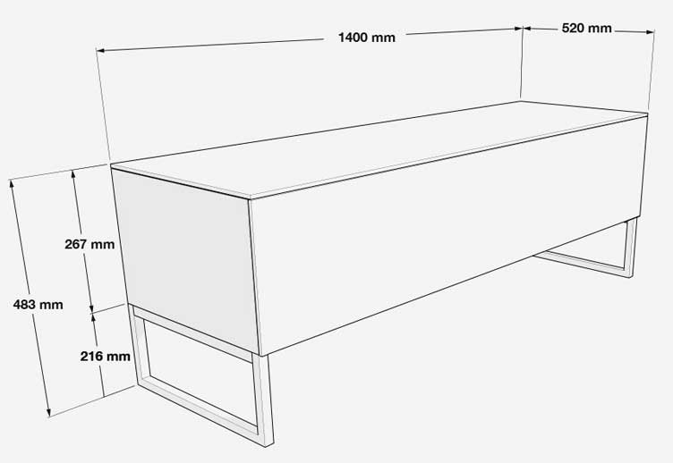 Norstone Khalm 140 media-bänk, pianovit