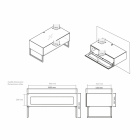 Norstone Khalm 100 mediabänk, pianovit Norstone Khalm 100 mediabänk, pianovit