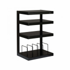 Norstone Esse Hifi Vinyl, mattsvart med svarta hyllor & vinylfack Norstone Esse Hifi Vinyl, mattsvart med svarta hyllor & vinylfack