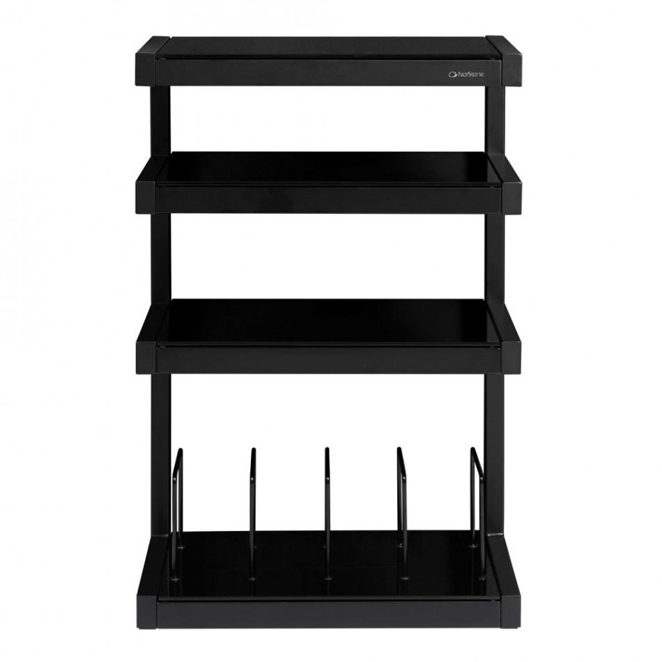 Norstone Esse Hifi Vinyl, mattsvart med svarta hyllor & vinylfack
