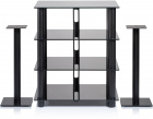 Norstone Epur Stand, svart hgtalarstativ med en glasfot 60 cm hga