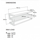 Norstone Esse 140 AV, mediabänk mattsvart med svarta hyllplan Norstone Esse 140 AV, mediabänk mattsvart med svarta hyllplan