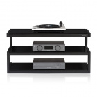 Norstone Esse AV, mediabänk mattsvart med svarta glashyllor Norstone Esse AV, mediabänk mattsvart med svarta glashyllor