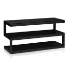 Norstone Esse AV, mediabänk mattsvart med svarta glashyllor Norstone Esse AV, mediabänk mattsvart med svarta glashyllor