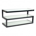 Norstone Esse AV, mediabänk mattsvart med frostade glashyllor Norstone Esse AV, mediabänk mattsvart med frostade glashyllor