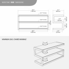 Norstone Esse AV, mediabänk mattsvart med frostade glashyllor Norstone Esse AV, mediabänk mattsvart med frostade glashyllor