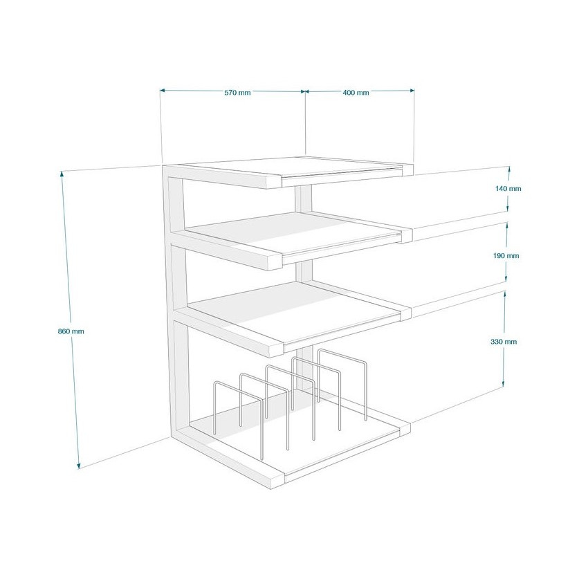 Norstone Esse Hifi Vinyl, mattsvart med valnötshyllor & vinylfack