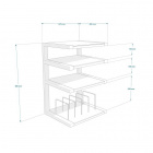 Norstone Esse Hifi Vinyl, mattsvart med valnötshyllor & vinylfack Norstone Esse Hifi Vinyl, mattsvart med valnötshyllor & vinylfack
