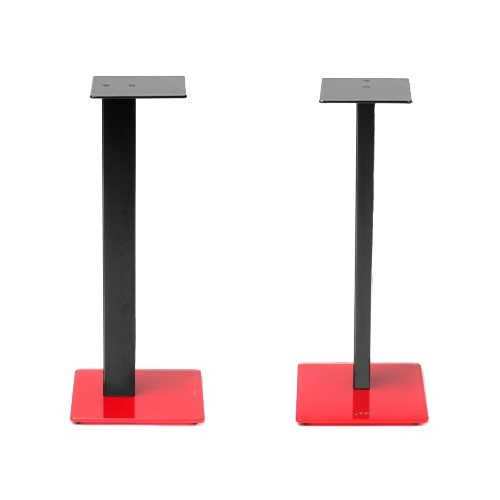 Norstone Esse Stand högtalarstativ 61 cm, mattsvart par med röd fot