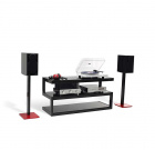 Norstone Esse Stand högtalarstativ 61 cm, mattsvart par med röd fot Norstone Esse Stand högtalarstativ 61 cm, mattsvart par med röd fot