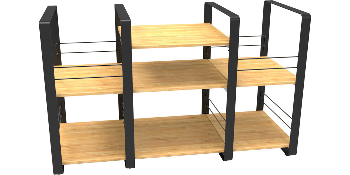 Norstone Loft Central, svart med bambu hyllplan