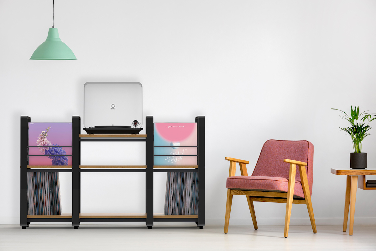 Norstone Loft Central, svart med bambu hyllplan