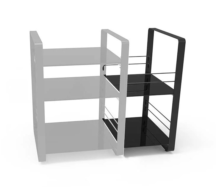 Norstone Loft Central, svart med svarta hyllplan