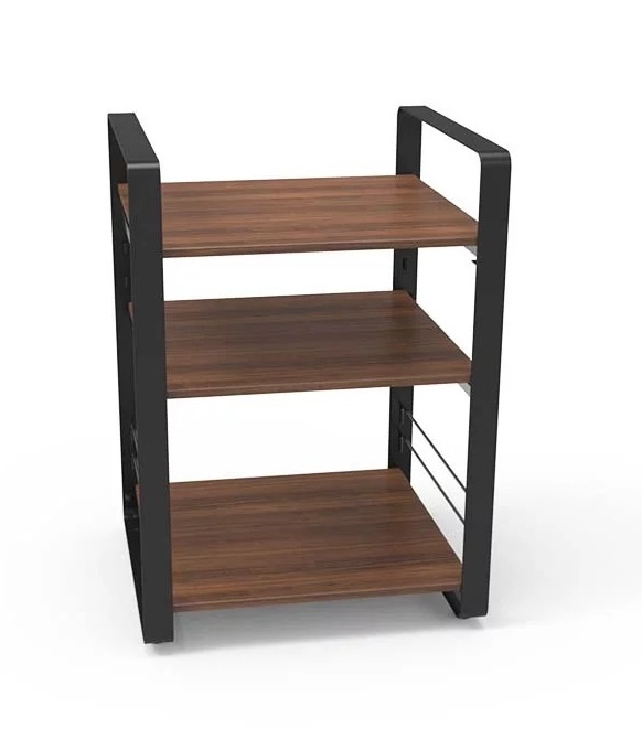 Norstone Loft Central, svart med valnöt hyllplan