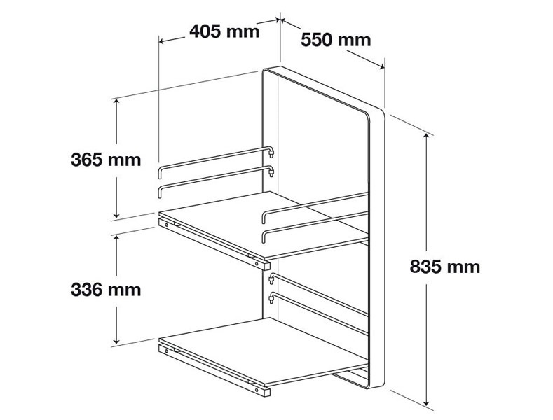 Norstone Loft Side, svart med svarta hyllplan