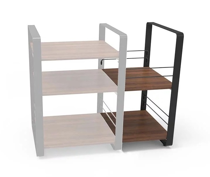 Norstone Loft Side, svart med valnöt hyllplan