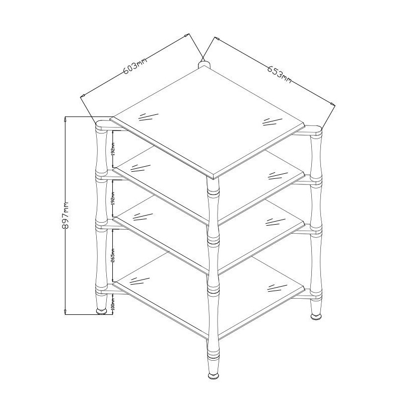 Norstone Slender Hifi stereorack, Gunmetal Grey