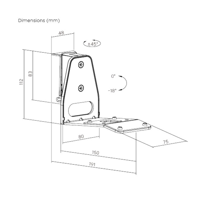 Norstone Sonos Era 300 WM tiltbart väggfäste , vitt styck