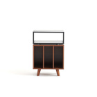 Norstone Stockholm 700 mediabänk med vinylförvaring, svart/valnöt Norstone Stockholm 700 mediabänk med vinylförvaring, svart/valnöt