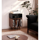 Norstone Stockholm 700 mediabänk med vinylförvaring, svart/valnöt Norstone Stockholm 700 mediabänk med vinylförvaring, svart/valnöt