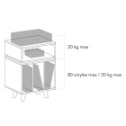 Norstone Stockholm 700 mediabänk med vinylförvaring, vit/ek Norstone Stockholm 700 mediabänk med vinylförvaring, vit/ek