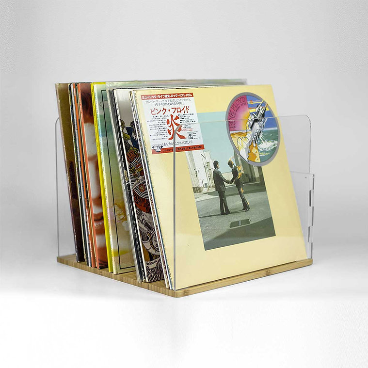 NorStone Vinyl L PR, förvaring av vinylskivor bambu/plexiglas