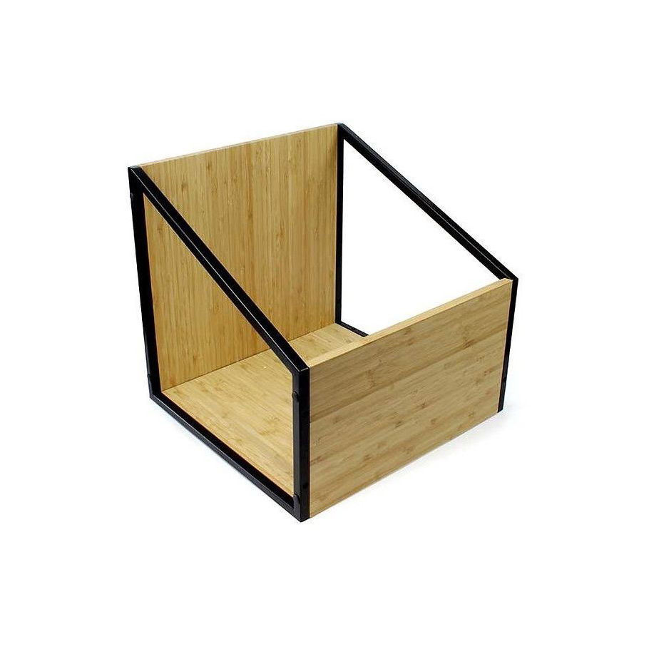 NorStone Vinyl LP Case, förvaring av vinylskivor bambu/svart