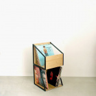 NorStone Vinyl LP Case, förvaring av vinylskivor bambu/svart NorStone Vinyl LP Case, förvaring av vinylskivor bambu/svart