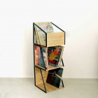 NorStone Vinyl LP Case, förvaring av vinylskivor bambu/svart NorStone Vinyl LP Case, förvaring av vinylskivor bambu/svart