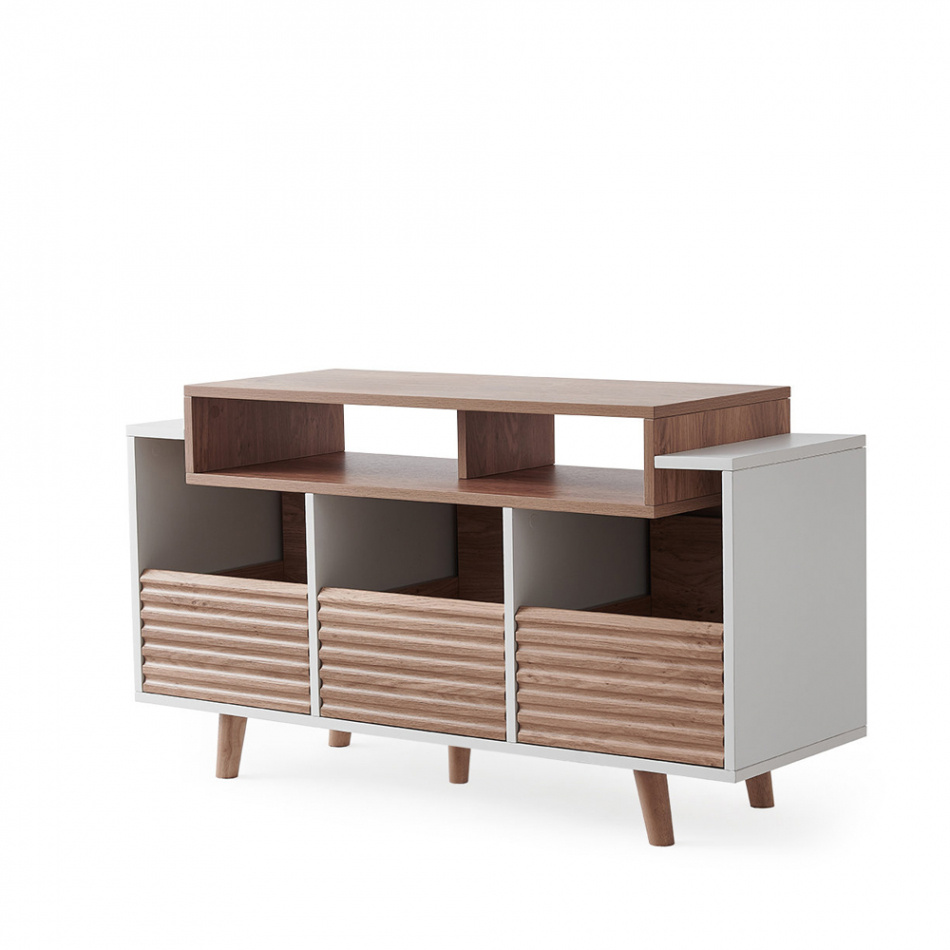 NorStone Oslo Vinyl 1200 mediabänk för skivspelare & elektronik, ljus ek/vit