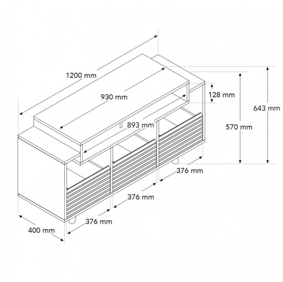 NorStone Oslo Vinyl 1200 mediabänk för skivspelare & elektronik, ljus ek/vit
