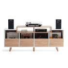 NorStone Oslo Vinyl 1600 mediabänk för skivspelare & elektronik, ljus ek/vit NorStone Oslo Vinyl 1600 mediabänk för skivspelare & elektronik, ljus ek/vit