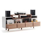 NorStone Oslo Vinyl 1600 mediabänk för skivspelare & elektronik, ljus ek/vit NorStone Oslo Vinyl 1600 mediabänk för skivspelare & elektronik, ljus ek/vit