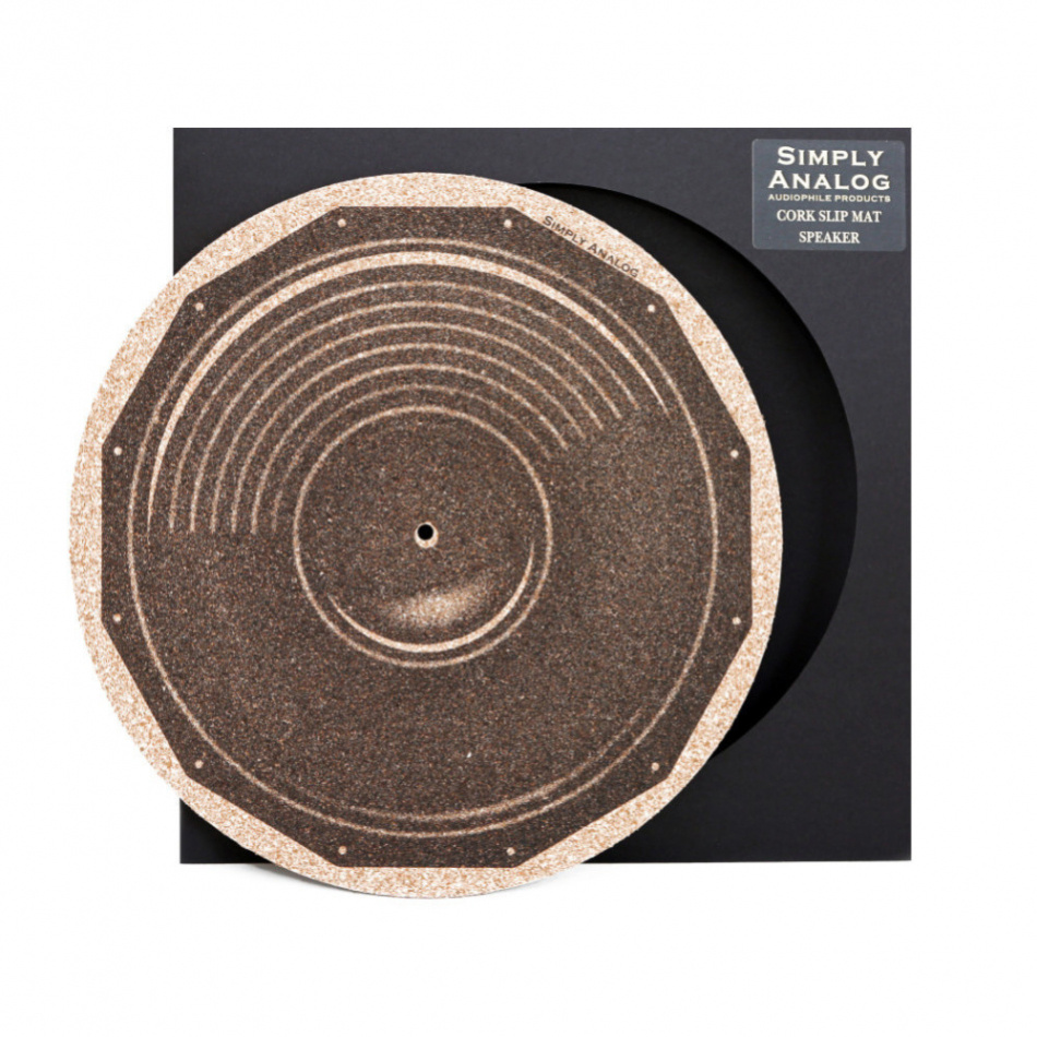 Simply Analog Cork Slipmat Speaker, korkmatta med tryck för vinylspelare
