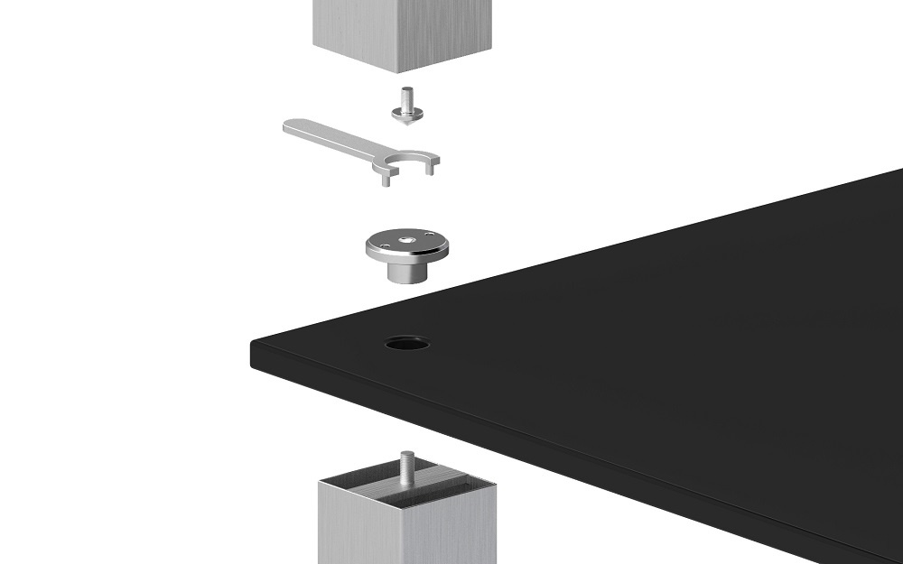 Norstone Square HiFi, rack med fyra hyllplan