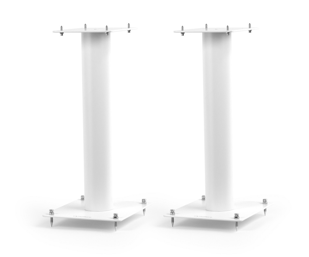 Norstone Stylum 1, mattvita högtalarstativ 50 cm höga