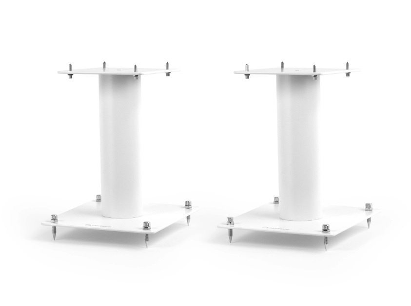 Norstone Stylum S, mattvita högtalarstativ 20 cm höga