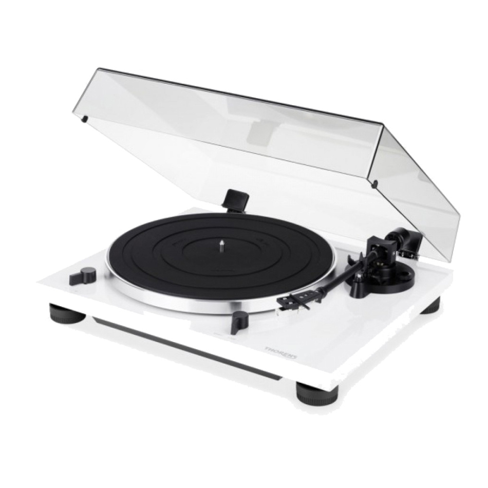 Thorens TD 201 skivspelare med Audio Technica AT3600-pickup, vit