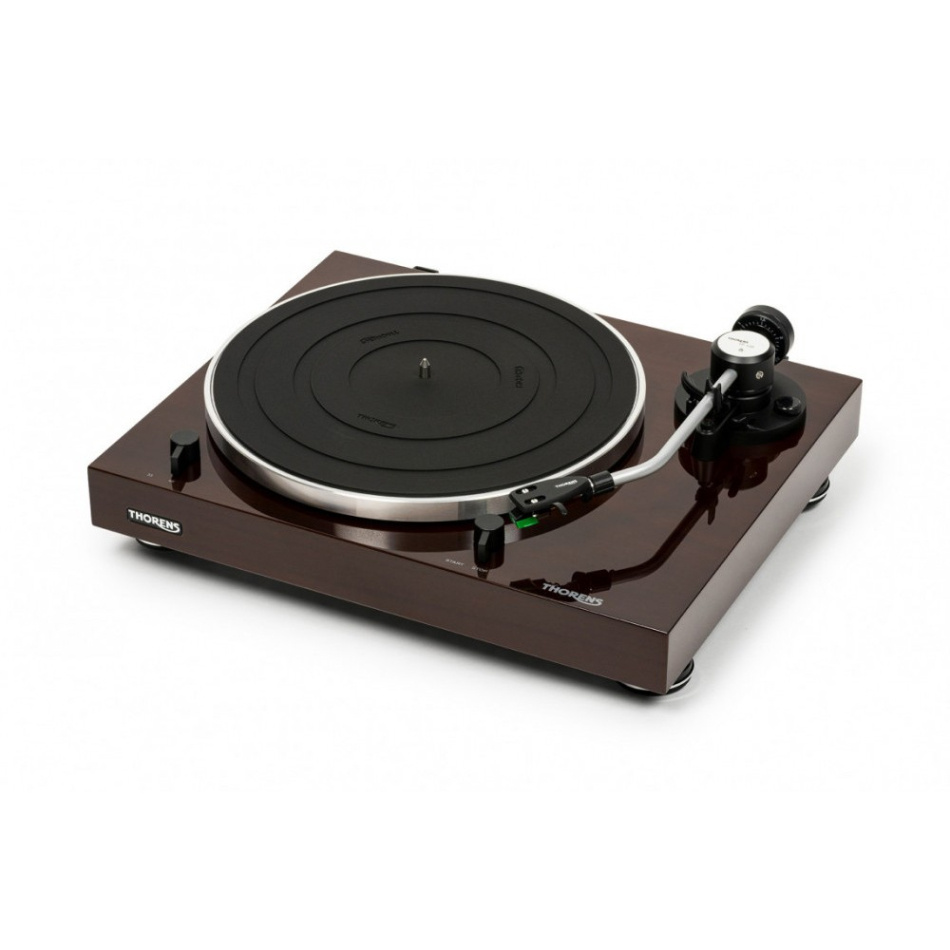 Thorens TD 204 skivspelare med Audio Technica AT95E-pickup, valnöt