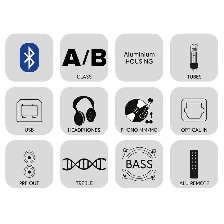 TAGA Harmony HTA-2000B v2 rörbestyckad stereoförstärkare med Bluetooth & DAC, silver